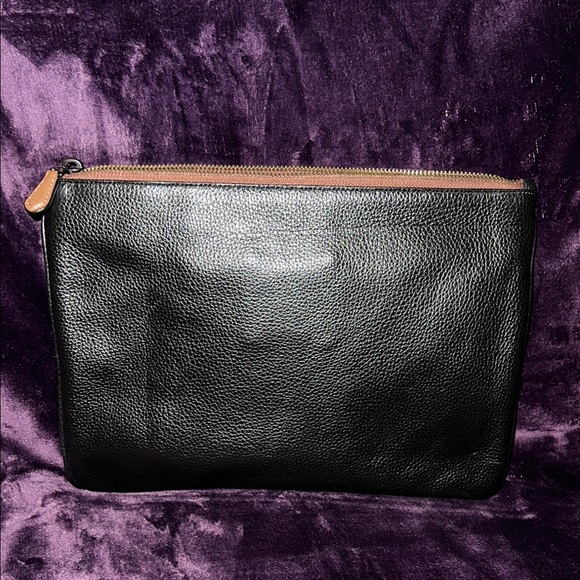 Coach Black Leather Pouch with Orange Gummy Bear Vandal - Picture 3 of 8